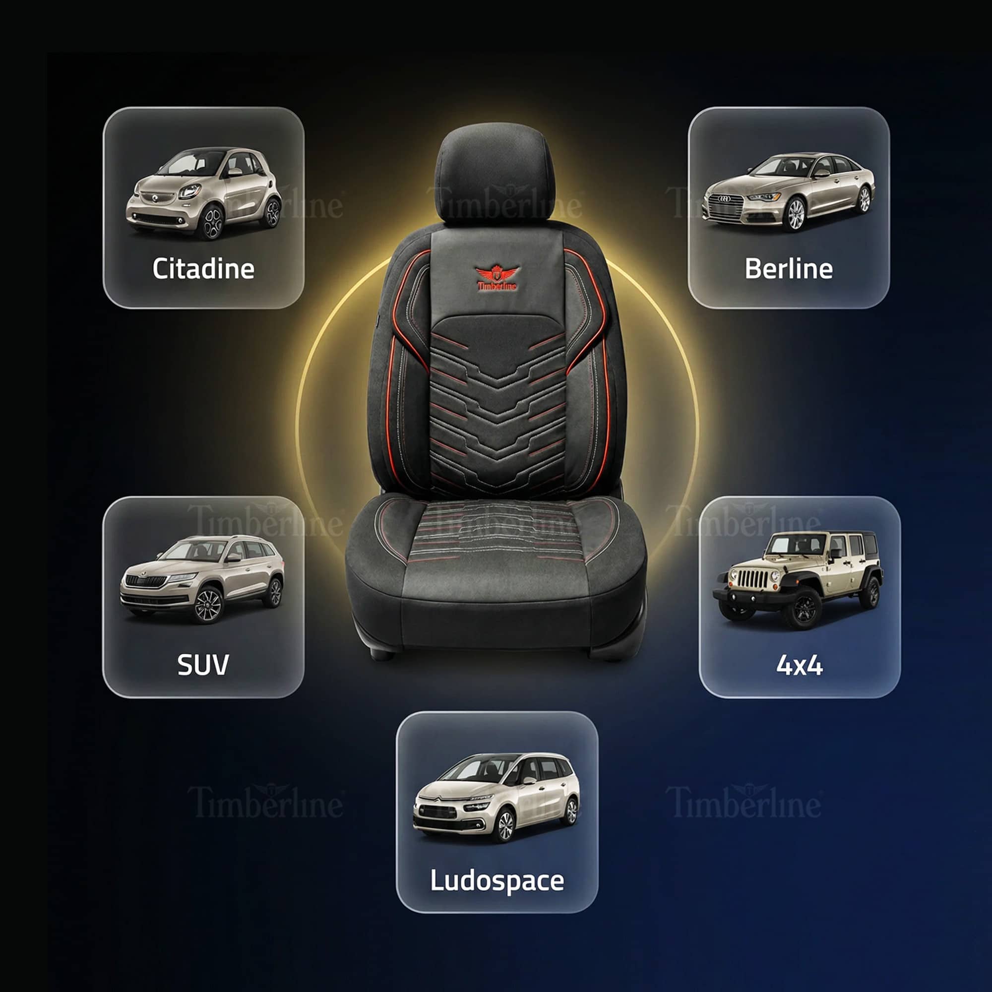 Housses de Siège Panathera Series™ – Protection & Confort Premium Avant + Arrière