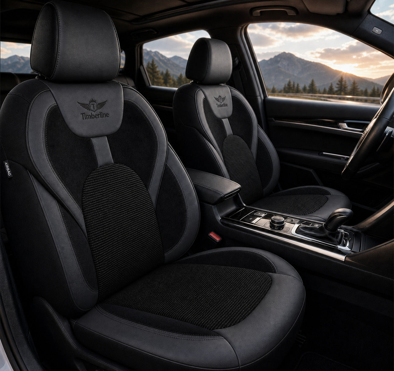 Housses De Siège Kodiak Series™ – Alcantara Perforée, Cuir & Tissu Jacquard Respirant