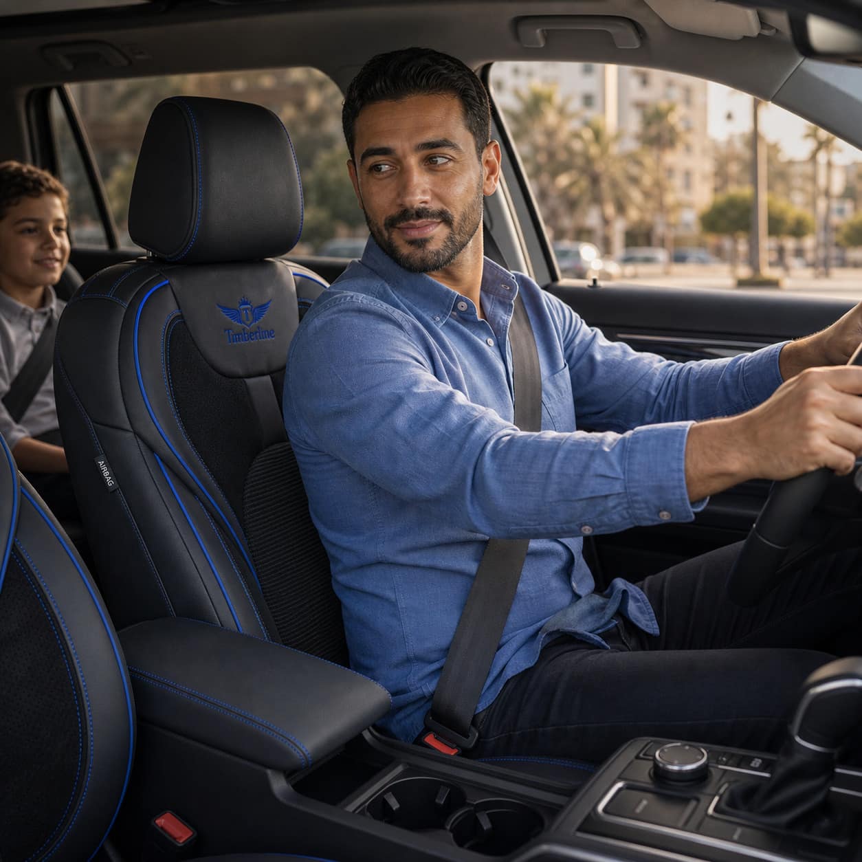 Housses De Siège Kodiak Series™ – Alcantara Perforée, Cuir & Tissu Jacquard Respirant