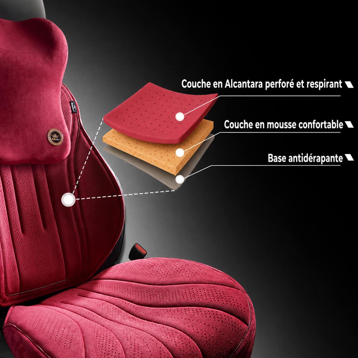 Comfort Drive - Housse de Siège Premium en Alcantara Respirant